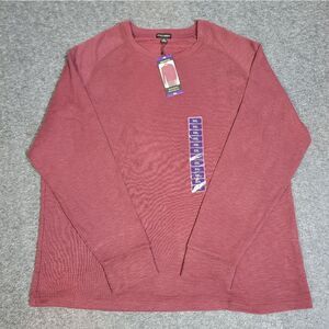 Banana Republic Double Knit Crew Long Sleeve Shirt XXL Burgundy NWT